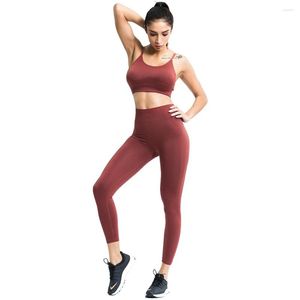 Aktif Setler Lukitas Kadın 2pcs Yoga Set Spor Giyim Kadınlar Fitness Giyim Taytlar Spor Sütyen Koşu Salonu Takım Spor Giyim