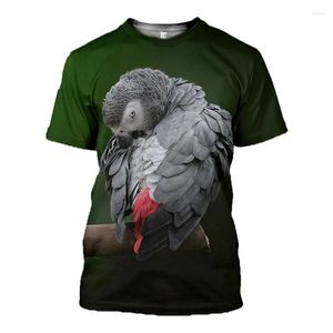 メンズTシャツアニマルオウム3D男性と女性のためのプリントTシャツ