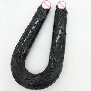 Skönhetsartiklar REAL 55 cm flexibel dubbel dildo, lång dildo dong penis, lesbisk dubbel penis, penetration dildos sexiga produkter