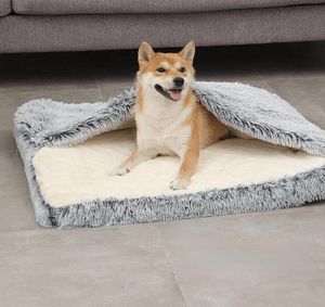 Kennels Pens Winter Pet Bed Super Soft Plush Mat Kennel Indoor Dog Cat House Beds Cover Sofa Comfortable Cushion For Small Dogs3952268