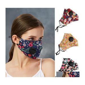 Designer Masks Pm2.5 Anti Dust Floral Print Mask Breathable Foldable Mouth Reusable Face Without Filter Pad Drop Delivery Home Garde Dhakf