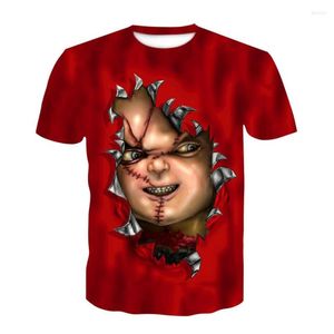 Camisetas masculinas T-shirt de camisetas de filme divertido Camisa 3D Horror O-Robes de verão Tops Rouse de meninos de tamanho grande rua de tamanho grande