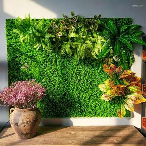 Decorazione del partito Artificiale 120x180 cm Paesaggio Turf Piante di simulazione Prato finto Abbellimento Muro Tappeto erboso Matrimonio verde