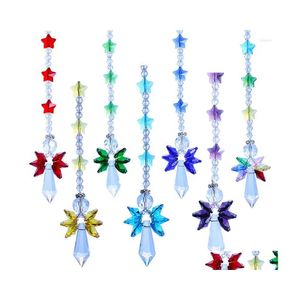 Garden Decorations H D 7Pcs Crystal Glass Guardian Angel Window Sun Catchers Rainbow Maker Collection Suncather Gift Home Hanging Dr Dhtd8