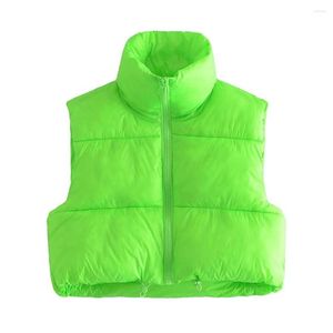 Gilet da donna Giacche autunnali per donna 2023 Inverno Moda coreana Gilet imbottito senza maniche Parka Cappotto nero Marrone corto