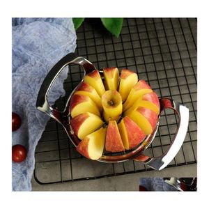 Fruktgrönsaksverktyg Zinklegering Apple Cutter Slicer Divider Wedger Corer Durable Tra Sharp Home Dining Bar Party Cutting 12 Slice Dhnt9