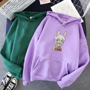 Men's Hoodies Anime Hoodie Plus Size Cute Made In Abyss Nanaki Print Men Kawaii Pink Tops Sweatshirt Women Casual Hooded