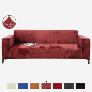 Chair Covers Velvet Sofa For Living Room Gray Blue Red Plush Elastic Slipcover Couch Cover Stretch Towel L Shape Need 2 Piece