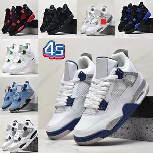 Jumpman Basketbol Ayakkabıları 4 4S Askeri Siyah Erkekler için Kedi Kırmızı Thunder Oyunu Kraliyet Üniversitesi Blue White Oreo Ateş Kırmızı Pure Para Erkek Spor Sporcu Eğitmenleri