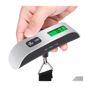Weighing Scales 50Kg X 10G Digital Lage Scale Portable Electronic Weight Suitcase Travel Hanging Hook Inventory Wholesale Drop Deliv Dhnlr