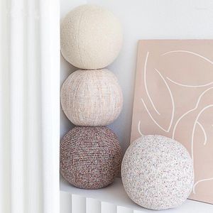 Pillow Spherical Round Luxury Ball Shaped Solid Color Stuffed Soft For Sofa Office Waist Rest Throw Decor