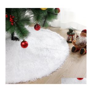 Decorações de Natal de 48/60 polegadas de saia branca de árvore falsa de pele de peles hat nor de natal decoração ao ar livre de decoração de decoração de decoração de férias ornnam dhxk9