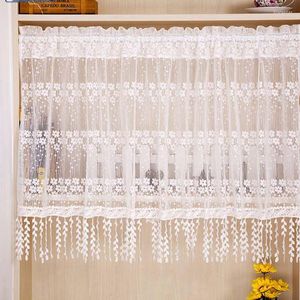 Cortina Cozinha Handmade Borded Cafe Flower Voile Lace Janela Corra