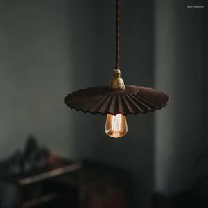 Pendant Lamps Wood Hanging Lights Style Loft Industrial Lamp Bedroom Vintage Light Fixtures Hanglamp Copper Penant Luminaire Suspendu