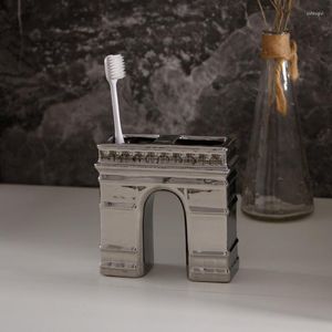 Zestaw akcesoriów do kąpieli europejski ceramiczne akcesoria łazienkowe Kreatywność Eiffel Tower Dekoracyjna butelka do domu łazienki uchwyt szczoteczki do zębów