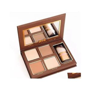Eye Shadow DHS Cocoa Contour Kit 4 Colors Bronzers Highlighters Powder Palette Naken Color Shimmer Stick Cosmetics Chocolate Eyeshado DH9GG