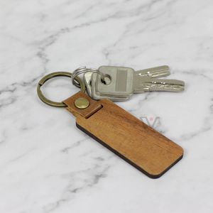 Blank Koa Wood Keychains Straps Mobile Phone Charms Keychain Leather For Teachers Keyring Keyholder For Promotional Gifts