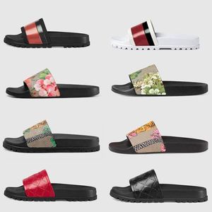 2023 Plattform tofflor Designer Rubber Slide Sandal Floral Brocade Fashion Mens Gear Bottoms Flip Flops tofflor Randiga kvinnor Sandaler Designers Loafers Sliede