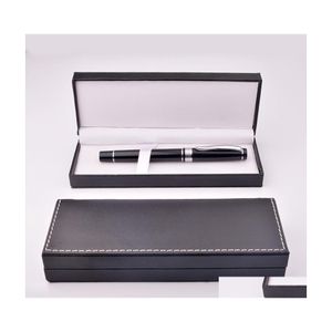 Lagringslådor BINS HÖGGRADE PU LÄDER PENCIL BOX FOUNTAIN PEN CASE ER Business Promotion Souvenirer för män Kvinnor Executive Offi DHR4L