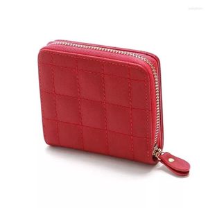 Portfelki Plaid Tekska damska Portfel Moda Kobiety Zipper Hasp Cute Student Small Pu Coin Torebka