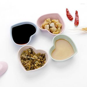 Plates Wheat Stalk Heart-shaped Vinegar Dish Creative Snack Toppings Soy Sauce Pickles