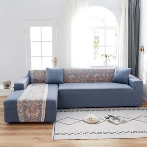 Stol täcker elastisk soffa täckning vardagsrumskombination l formordning 2 stycken möbler klädsel skyddande fodral