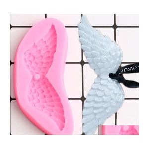 Cake Tools Angel Wings Sile Mold Chocolate Baking Fondant Molds Cupcake Diy Decorating Aromatherapy Wax Clay Candle Mods Drop Delive Dhslf