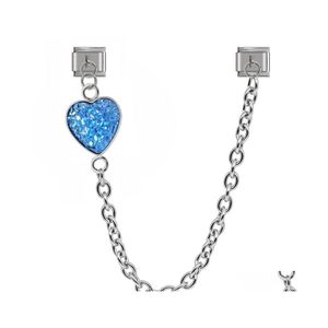 Charms hapiship original design söt romantisk hjärtkedja länk italiensk charm passar 9mm armband rostfritt stål tillverkning smycken DJ285 ot7re