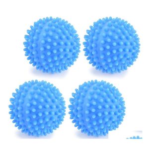Other Laundry Products Blue Pvc Reusable Dryer Balls Ball Washing Drying Fabric Softener For Home Clothes Cleaning Tools Drop Delive Dhkiz