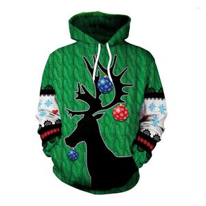 Men's Hoodies Christmas Reindeer Snowman Casual Loose Long Sleeve Men Woman Harajuku Hoodie 3D Funny Unisex Cartoon Print