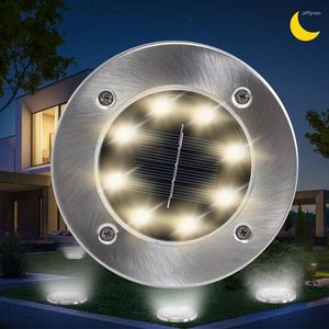 Lâmpada subterrânea 8Leds Street Light Solar Garden Outdoor à prova d'água IP66 Courtyard Warm Buried Lighting Stair Lawn