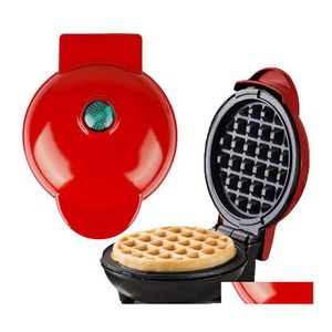 Inne kuchenne jadalnia Mini elektryczne gofry Waffles 110V220V Bubble Egg Cake Piekarnik śniadanie miłosne Waffle w kształcie serca UU US UK PL DHETK