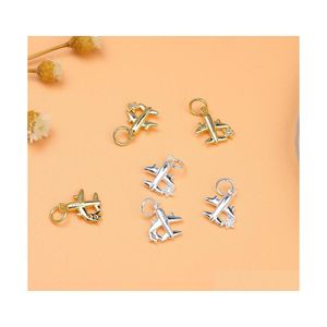 Charms Sterling Sier Microset Zircon Small Plane Pendant Light Luxury Bracelet Necklace Jewelry Accessoriescharms Drop Delivery Find Ottg1