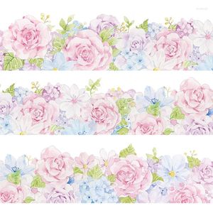 Gift Wrap Rose Flower Fragrance PET Special Oil Washi Tapes Junk Journal Masking Tape Adhesive DIY Scrapbooking Sticker