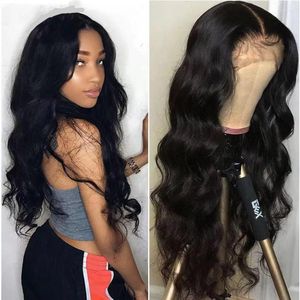 Siyah kadınlar için şeffaf dantel ön insan saç perukları remy 13x4 brezilya vücut dalgası 13x6 t parça frontal peruk