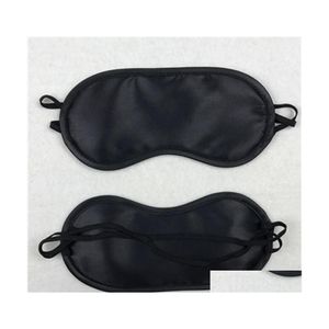 Schlafmasken Black Eye Mask Shade Nap Er Augenbinde für Slee Travel Soft Polyester Drop Lieferung Gesundheit Schönheit Vision Care Dhvnr