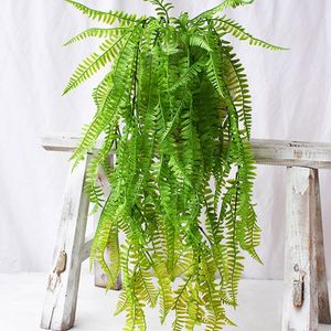 Decorative Flowers & Wreaths Artificial Wall Hanging Plant Pteris Bacony Fake Greenery Drooping Vines Leaves Garland Home Wedding Party Bar