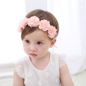 Hår tillbehör baby pannband blomma flickor rosa bandband för barn pannband turban född haarband