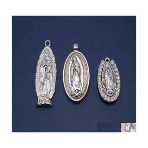 Ciondoli Religiosi Porta-medaglia della Vergine Guadalupe Ciondoli per medaglie della Madonna Consegna a goccia Risultati dei gioielli Componenti Ot0Yz