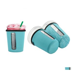Drinkware Handle Reusable Iced Coffee Cup Er Comfort Insator 2 Antiscald Cooling Cloth Iceds Inventory Wholesale Drop Delivery Home Dhqxo