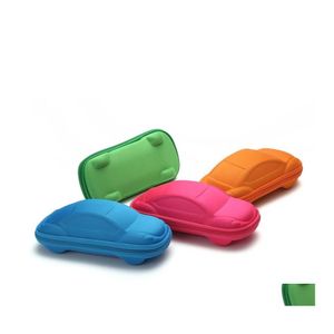 Storage Boxes Bins Car Shaped Child Glasses Case Pure Color Cute Sunglasses Box Fit Children Day Gifts Eyewear Organizer With Zipp Otvks