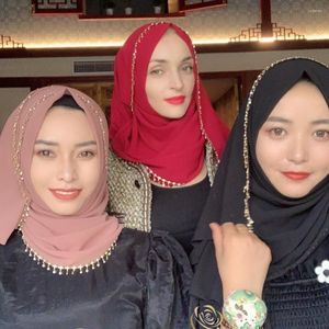 Abbigliamento etnico Damigella d'onore Matrimonio musulmano Fatto a mano Diamanti Hijab con frange