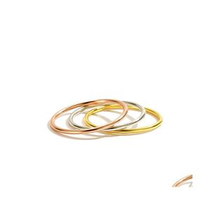 クラスターリング925スターリングシエ1.2mm女性のための薄いファッション光沢指のジュエリーDainty Wedding Band Engagement Drop De Dh6j4