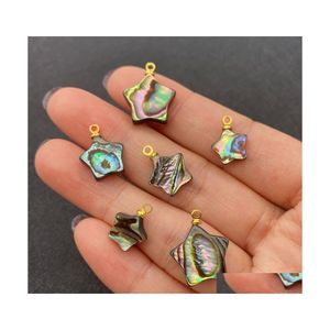 Charms Gioielli di alta qualità Beautif Ciondolo conchiglia Fascino pentagramma abalone naturale per fare accessori collana fai da te Giftcharms Dro Otd9C