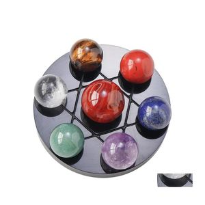Konst och hantverk Magisk presentförpackning Reiki Chakra Meditation Healing Crystals Ball Energy Stone 8 Piece Set Drop Delivery Home Garden Otbej