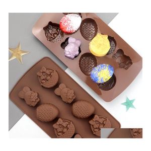 Bakning formar påsk choklad mögel kanin äggformer fondant mögel gelé och godis 3d diy verktyg släpp leverans hem trädgård kök d dhsof