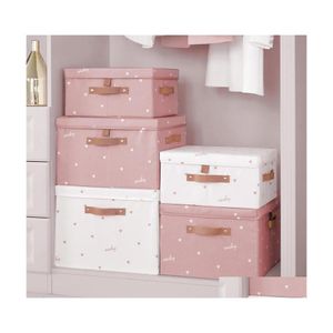 Aufbewahrungsboxen Bins Kleidung Quilt Box mit Deckel Große Kapazität Stoff Falten Tuch Organizer Schrank Buch Spielzeug Decke Drop Liefern DH9Ls