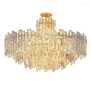 Ljuskronor ledde postmodern Golden Silver Crystal Designer Chandelier Lighting Luster Suspension Lumtaire Lampen för foajé