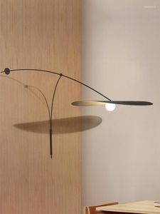 Wandlampen Nordic Schwarz Gold Lange Arm LED Lampe Retro Wohnzimmer Modell Beleuchtung Kunst Studie Schlafzimmer Nachttisch Leseleuchte