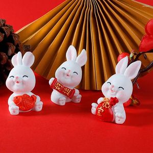 Figurine decorative Mini decorazione in resina Ornamento Anno cinese 2023 Artigianato Desktop Zodiaco Piccolo paesaggio Decor